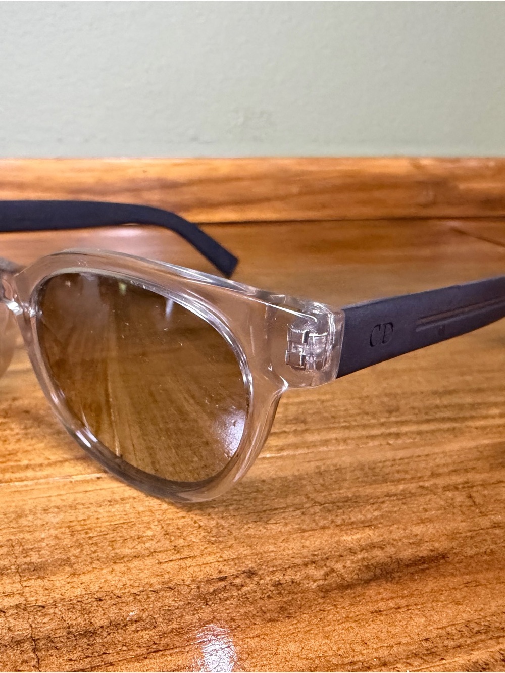 Dior Clear Frame Sunglasses with Black Arms